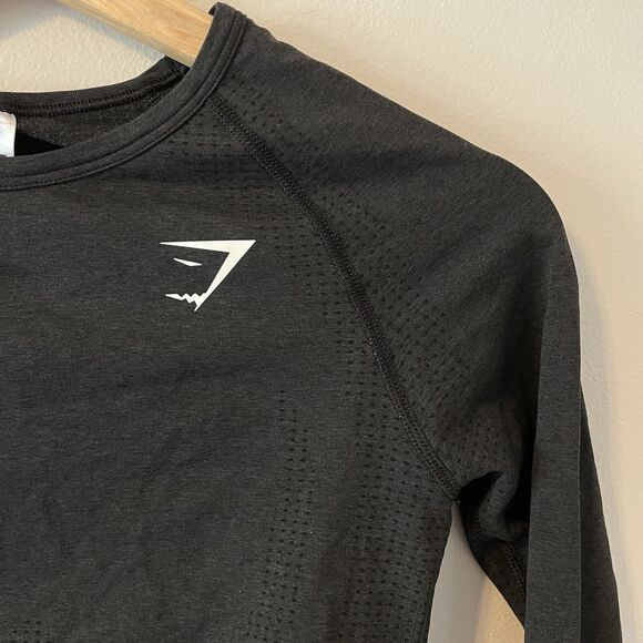 Gymshark Vital Seamless Long Sleeve Training Cropped Shirt Sz M - Picture 2 of 5